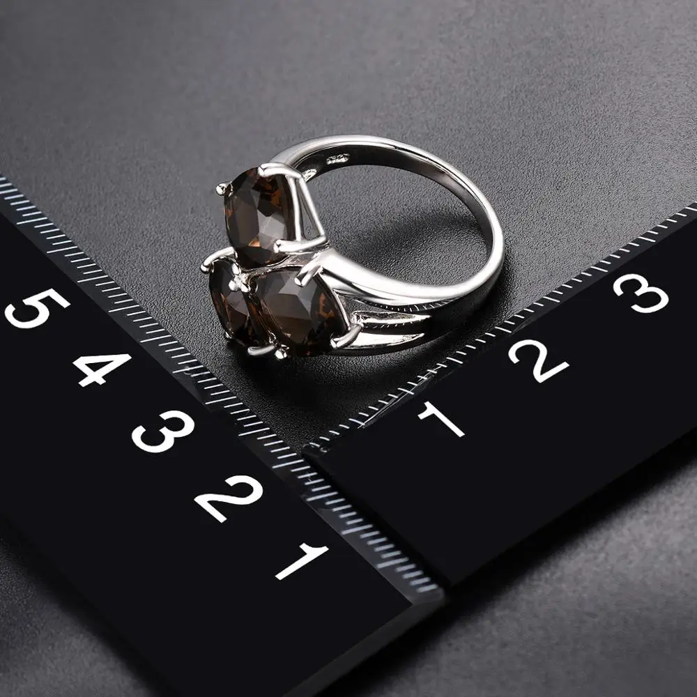 Hutang 6.39ct дымчатый кварц обручальное кольцо натуральный драгоценный камень 925 пробы серебряные кольца изящные элегантные классические ювелирные изделия для женщин Новинка