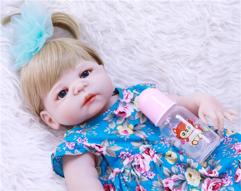 Bebe reborn 22 дюйма 55 см силиконовые куклы для новорожденных девочек светлые волосы