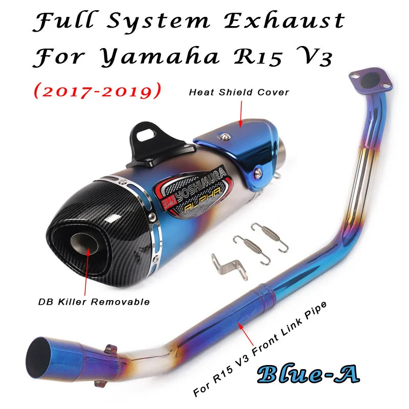 Полная система выхлопных газов для YAMAHA R15 V3 2017 2018 2019 дБ убийца съемные трубы с