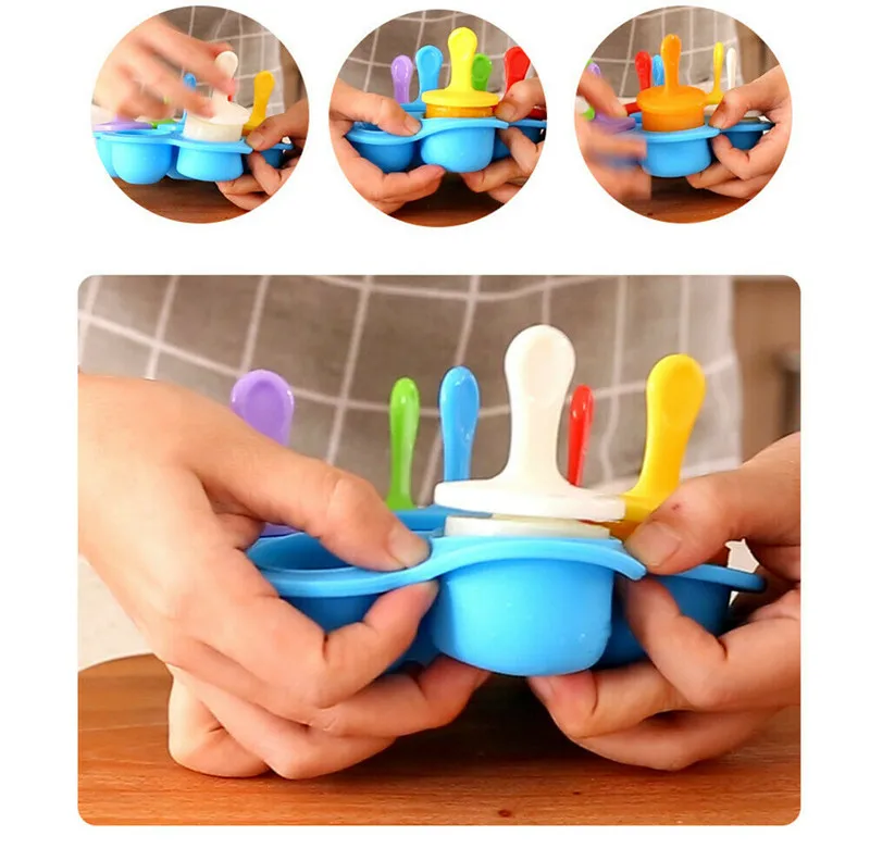 Brand New 7 Packs Ice Pop Popsicle Mold Maker Summer Ice Cream Makers Frozen Dessert Treats DIY Moulds