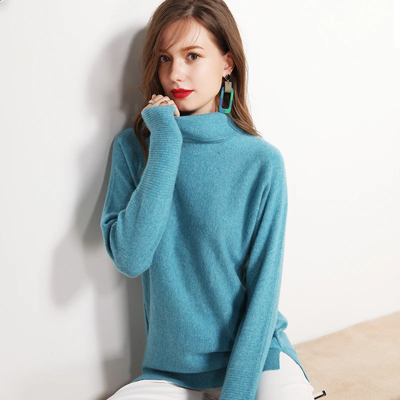 High-quality knitted cashmere sweater 2018JECH autumn and winter new high-neck long-sleeved women's hooded | Женская одежда