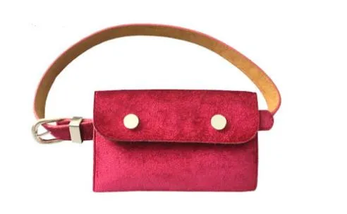 rose red Высокое качество поясная сумка женская велюровая поясная сумка для женщин модная Ретро бархатная сумка-пояс на бедро сумка для мобильного телефона поясная сумка - Цвет: rose red