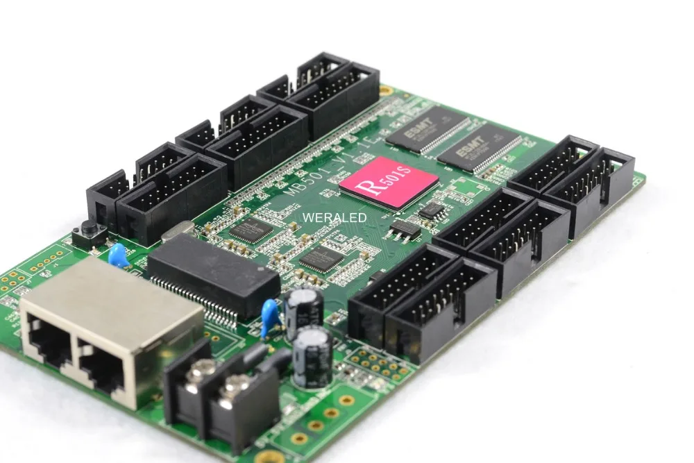 Huidu полноцветный светодиодный дисплей, экран HD-R501 асинхронизации RGB, принимающая карта 12xHub75E, совместимый с 1/32 сканирующий светодиодный