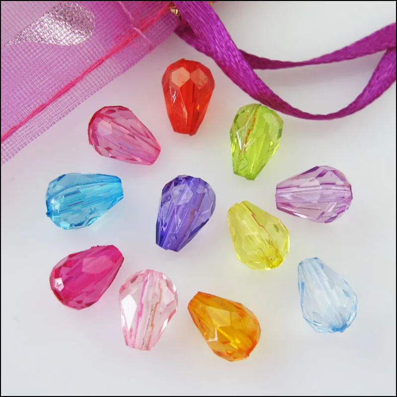 Модные 200 шт. со смешанными пластиковыми акриловая прозрачная капля Spacer Бусины