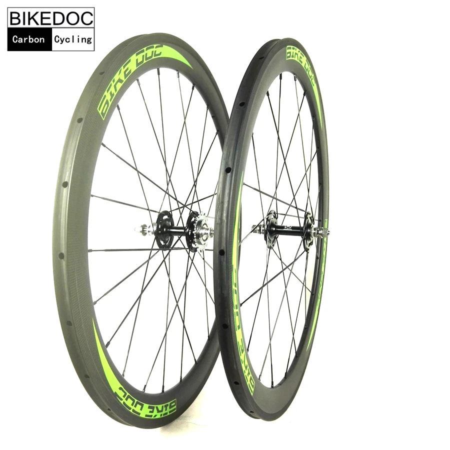 BIKEDOC Углеродные трековые велосипедные колеса 50 мм трубчатые Roue Velo Fixie с