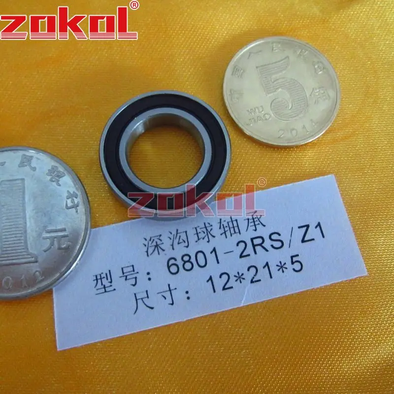 ZOKOL 6801 RS подшипник 2RS ZZ Z1 ZZ/Z1 радиальный шарикоподшипник 12*21*5 мм|bearing bearing|bearing