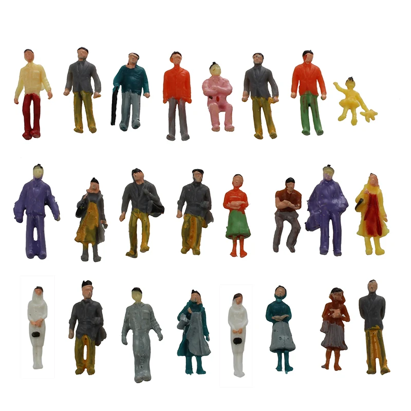 

24 Stück Colorful Painted Sand Table Model Railway Passenger Figures Scale (1 to 87)