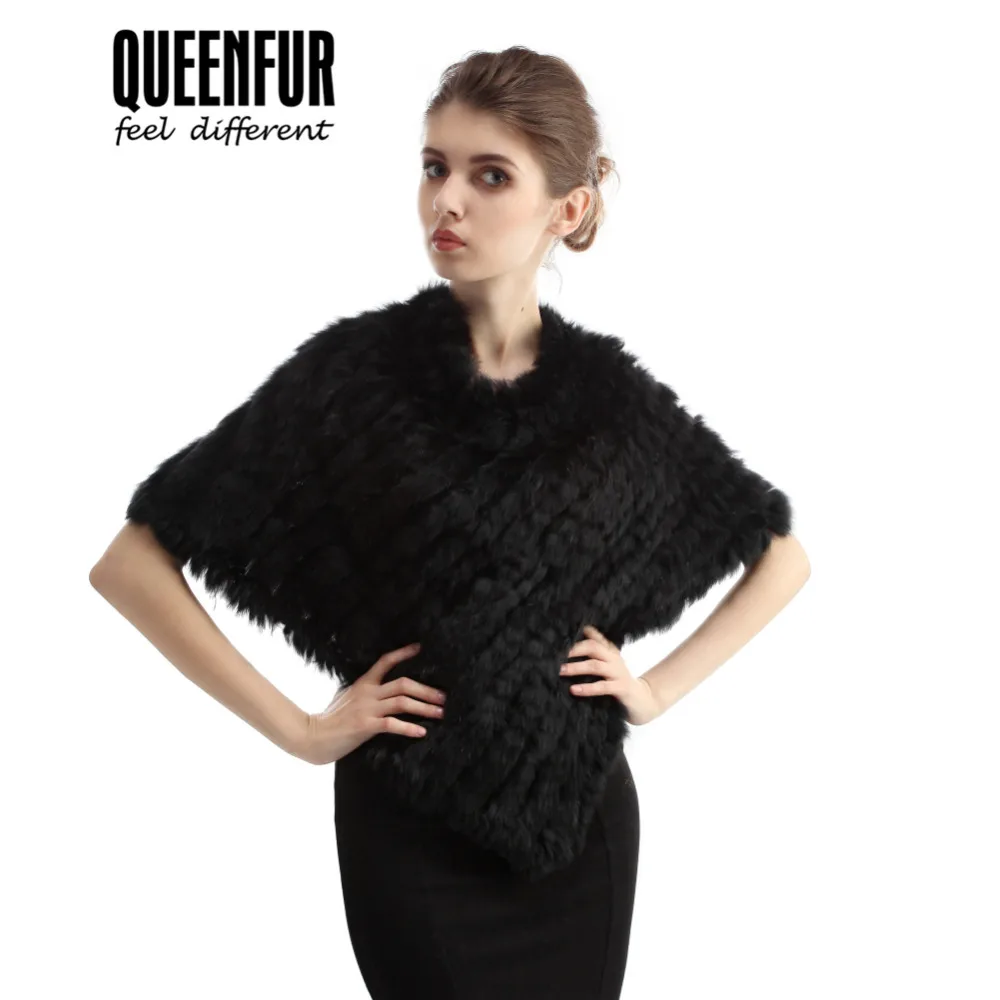 Новинка 2017 года качество пончо с натуральным кроличьим мехом Новые Настоящее