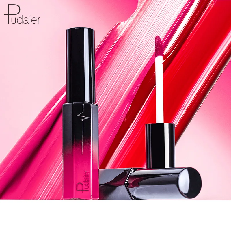 Pudaier Nutritious semi matte Liquid Lip Gloss Glitter Flip contrast 36 Colors Pigment Diamond Waterproof Lipstick |