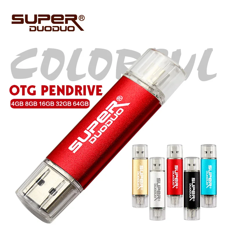 OTG USB флеш-накопитель 32 ГБ, флеш-накопитель usb, 16 ГБ, 8 ГБ, 4 Гб, металлическая Флешка 64 ГБ, 128 ГБ, флеш-накопитель, флеш-диск для телефона/компьютера на Android