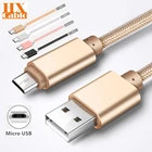 Нейлоновый кабель Micro USB для быстрой зарядки и передачи данных, 2 А, для Samsung Galaxy J3J5J7 2017 A3A5A7 2016 S2 S3 S6 S7, телефонный кабель
