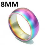 8mm Классическое женское Радужное красочное кольцо Титановый стальной свадебный браслет ширина кольца 6 мм Размер 6-12 подарок JR2020 - Цвет основного камня: 8mm