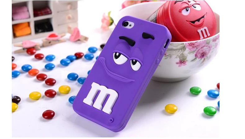 Модный 3D милый розовый мм шоколадный Радужный бобы высококачественный силиконовый мягкий чехол для iPhone 5 5S SE 6 7 8 plus X чехол для телефона s - Цвет: e