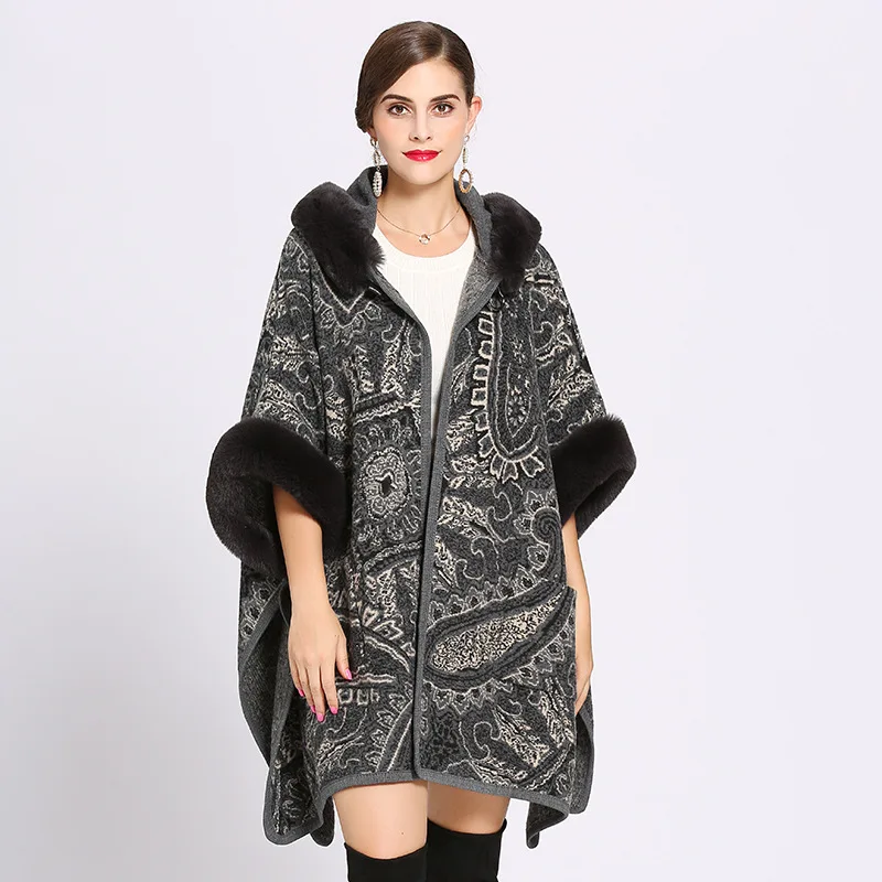 RUNMEIFA/Новое поступление шали из искусственного меха для женщин благородные плащи