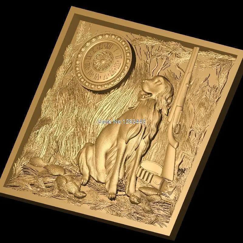 Dog_Clock 3D модель STL рельеф для ЧПУ STL формат мебель часы 3D STL формат украшения мебели