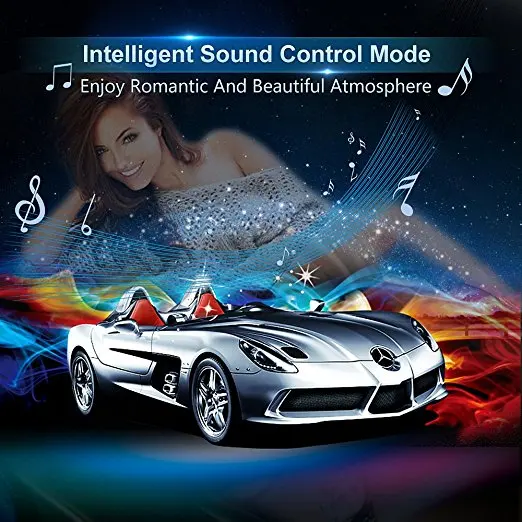 Музыка голосовой пульт дистанционного управления автомобиля RGB LED неоновый свет