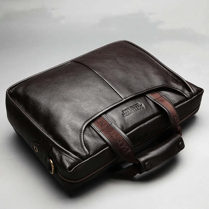 

New Fashion Cowhide Male Commercial Briefcase Real Leather Vintage Men's Messenger Bag Genuine Casual Natural Men Business Bag