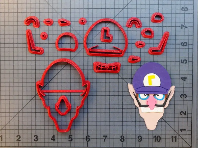 Waluigi 2 inch Мультфильм ТВ печенья набор из быстрорежущей инструментальной стали сделано 3D печатных камэк логотип Fondant(сахарная) трафареты для украшения пирожных и печенья Форма-резак для украшения торта инструменты - Цвет: Waluigi 2 inch