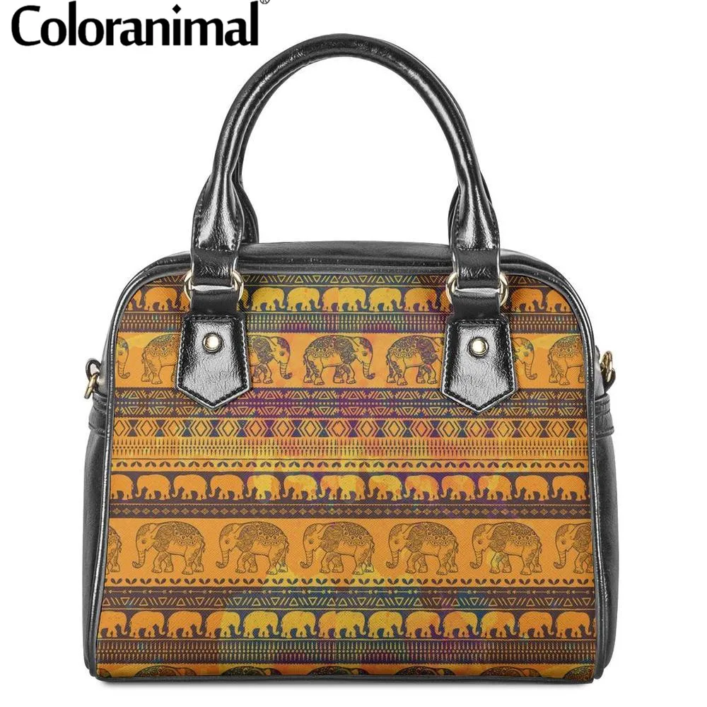 Сумка-мессенджер Coloranimal Elephant Aztec Женская повседневная на плечо с 3D принтом | Багаж