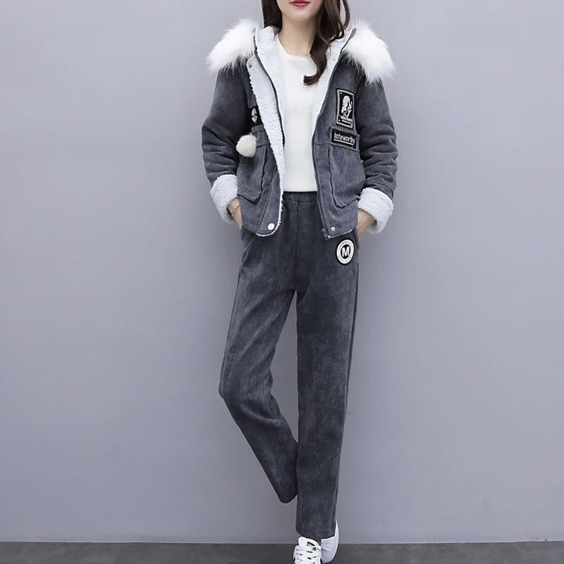 

YICIYA winter corduroy women hoodies 2 piece set plus size large clothes co-ord set outfit tracksuit top and pants suits 2020
