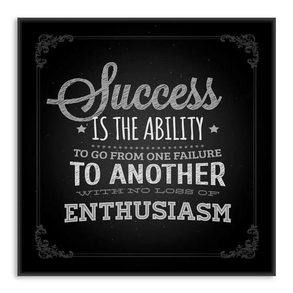 Винтажная ретро черно-белая мотивирующая типография успех цитаты A4 огромная