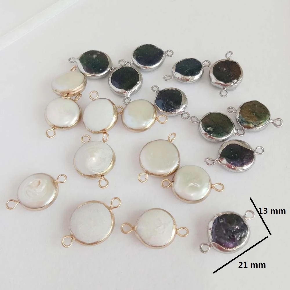5 PCS /LOT 100% freshwater loose pearl with baroque coin shape 2 hanging DIY PEARL BEADS white and black COLORS | Украшения и