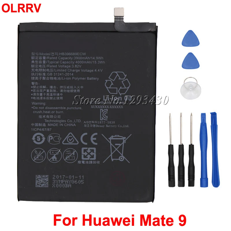 

4000mAh HB396689ECW Battery For Huawei Mate 9 Batterie +Tools