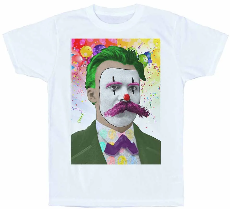 Веселая Nihilism футболка Friedrich Nietzsche клоун дискаут Горячая Новая модная Топ
