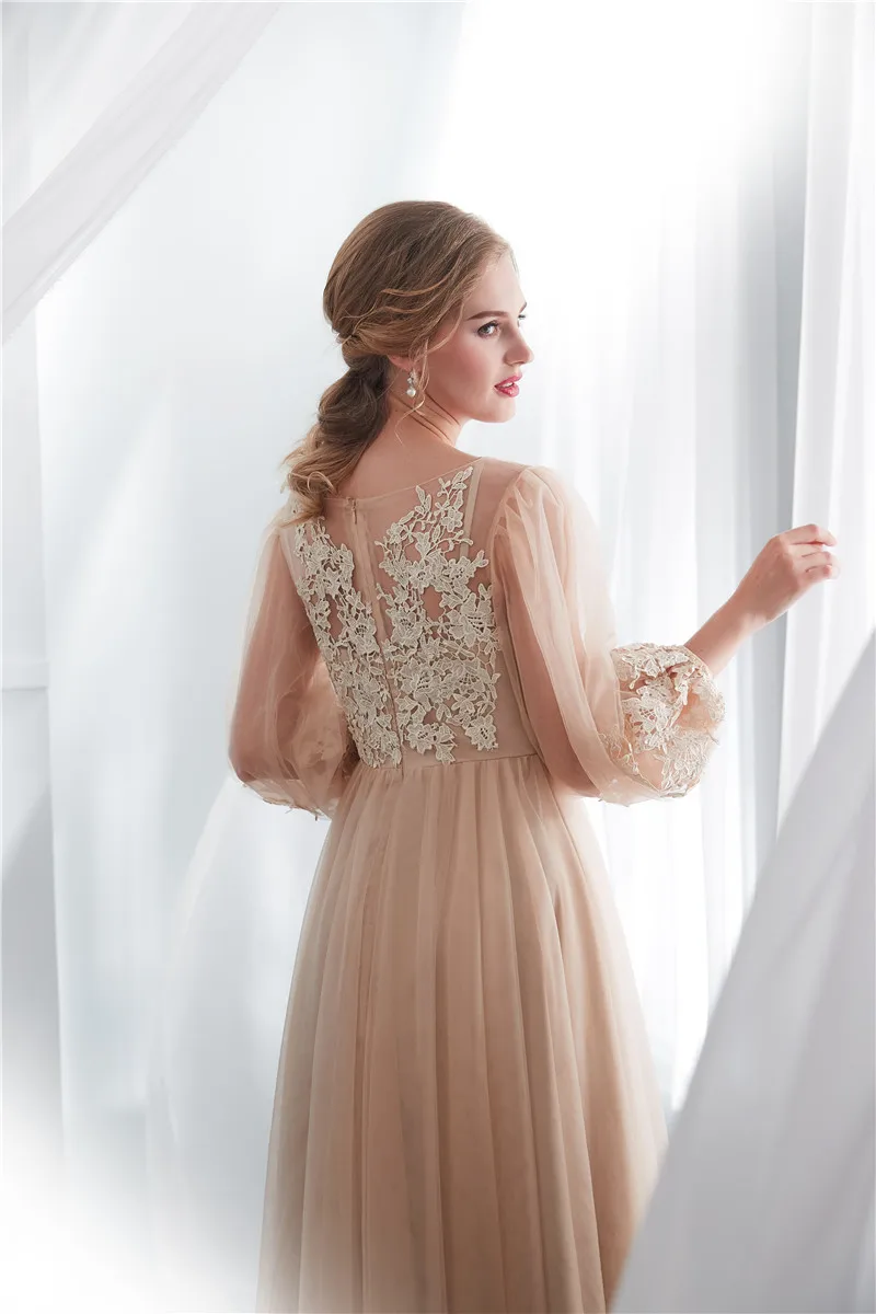 

robe de mariee 2019 Elegant Lace Wedding Dress A-Line Long Lantern Sleeves Appliques Wedding Gown Bride Dress vestido de noiva