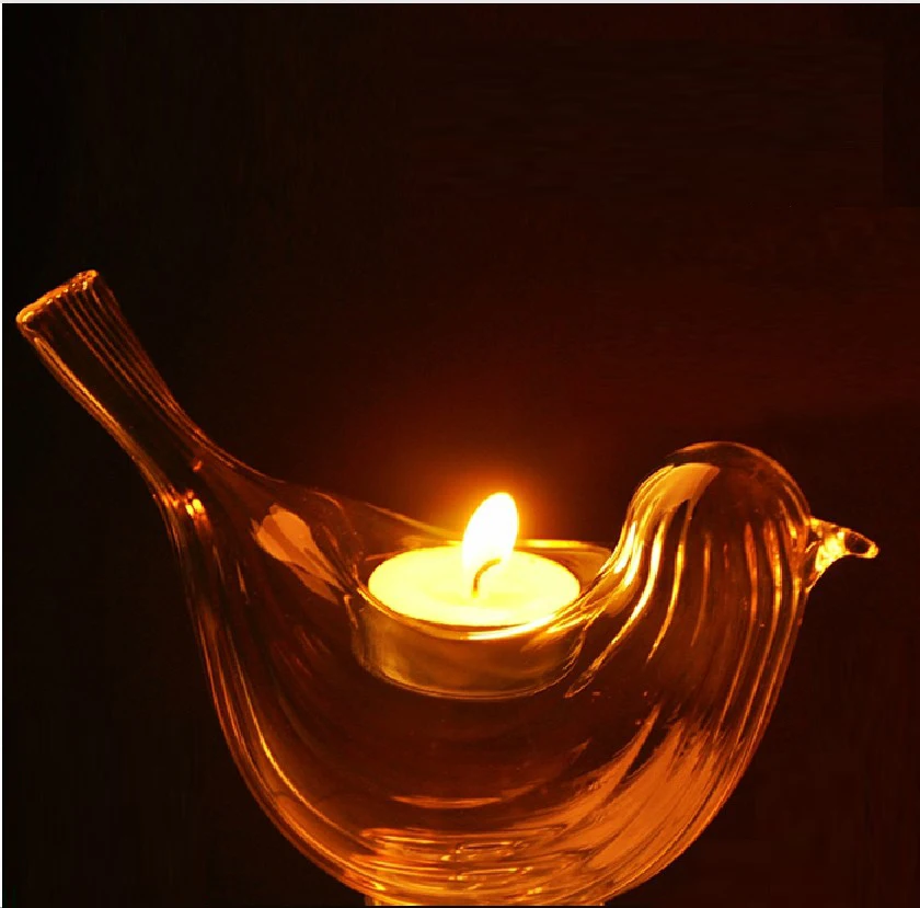 Crystal glass clear candlestick vintage bird candle holders wedding Decor ZT19 | Дом и сад