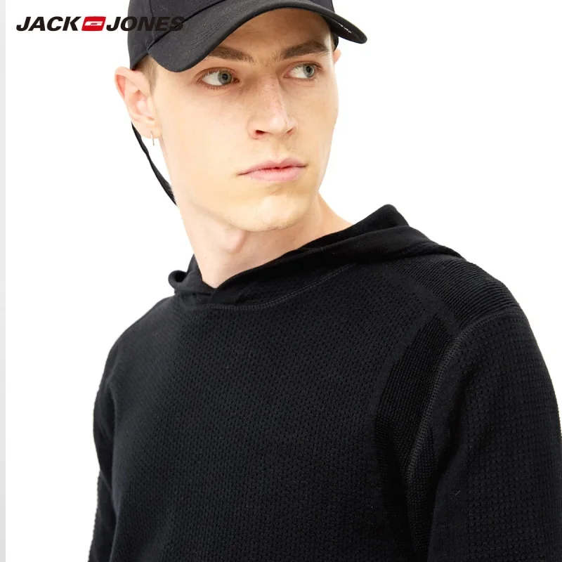 Мужской Повседневный свитер с капюшоном JackJones спортивный топ длинными рукавами