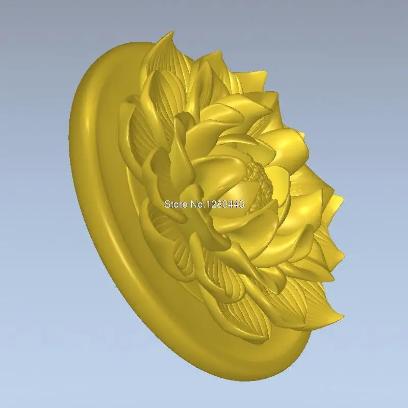 Лотоса резная фигура Цветочная стойка кровати резные рельефы 3d модель рельеф для