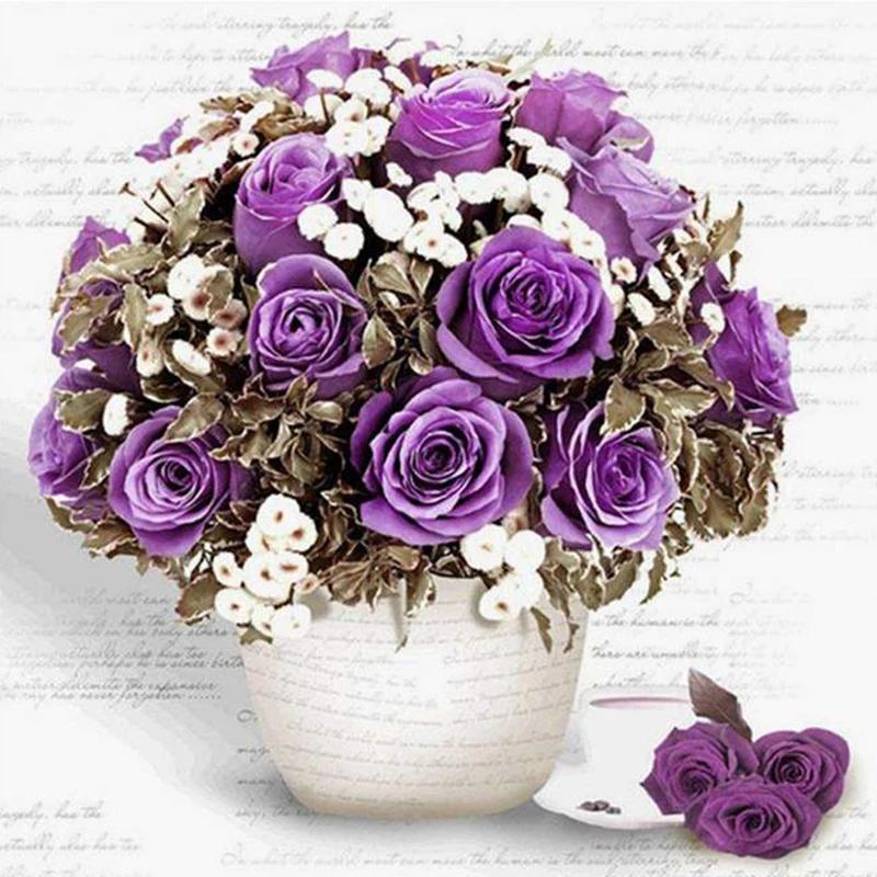 Алмазная 5D картина сделай сам с полным напылением вышивка крестиком фиолетовая