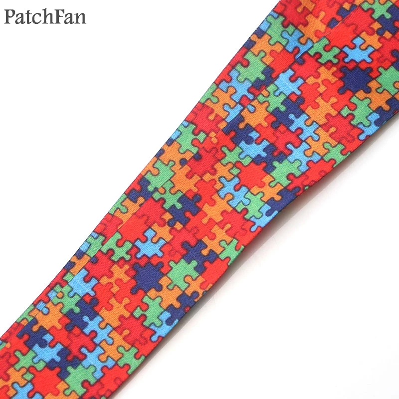 Patchfan аутизма осведомленности головоломки шнурки для ключей в ремешки на шею