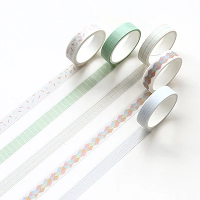 5 шт./кор. xinmo Клетчатый полосы лента washi для художественного оформления ногтей, ручная работа для скрапбукинга изоляционная лента клейкая лента - Цвет: 07