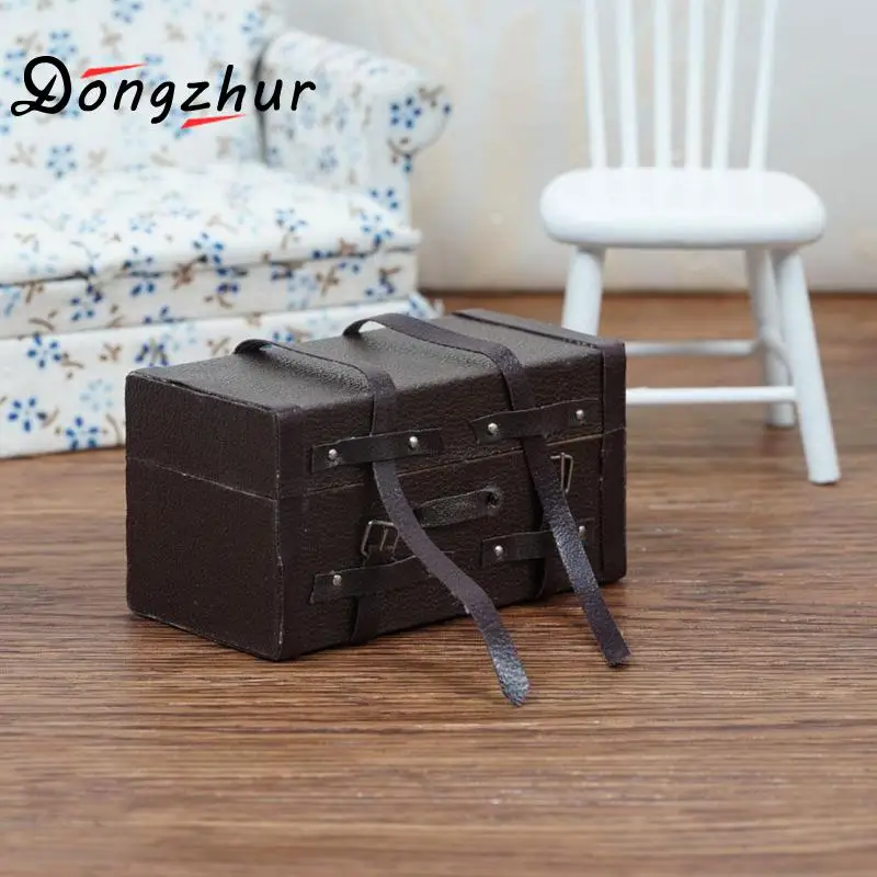 Dongzhur винтажный кожаный Ретро Чехол 1:12 кукольный домик Миниатюрная модель Diy