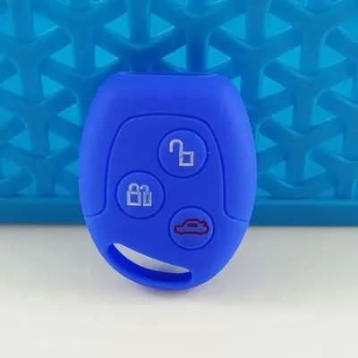 Ceyes Автомобильный ключ крышка 3 кнопки для Ford Mondeo Fiesta Focus Mondeo Fusion C-Max KA GALAXY мягкий силиконовый держатель авто аксессуары - Название цвета: blue