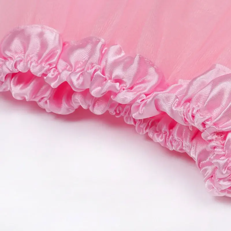 

Children Girl Three Layered Ballet Dance Tutu Skirt Classic Solid Color Mini Pleated Dress Elastic Party Petticoat Underskirt