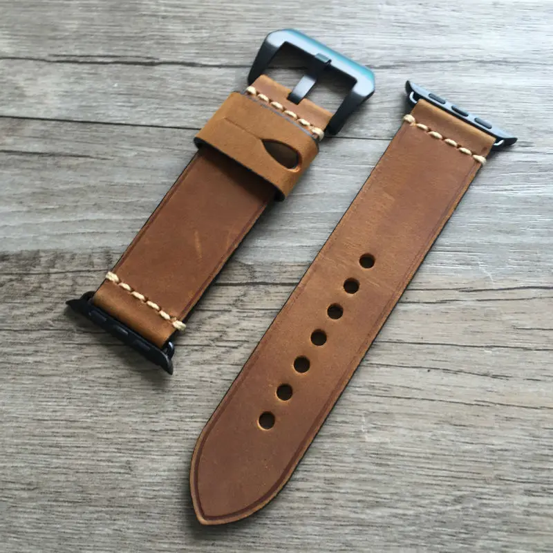 Ремешок URVOI для apple watch series 5 4 3 2 1 ремешок для iwatch ремень для Panerai стиль ручной работы ретро кожаный ремешок 38 42 мм
