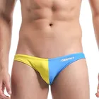 Купальники Desmiit мужские плавки s, купальник, мужские плавки, сексуальные плавки с низкой талией для геев, 2 вида цветов, купальный костюм в стиле пэчворк, шорты Sunga 2019