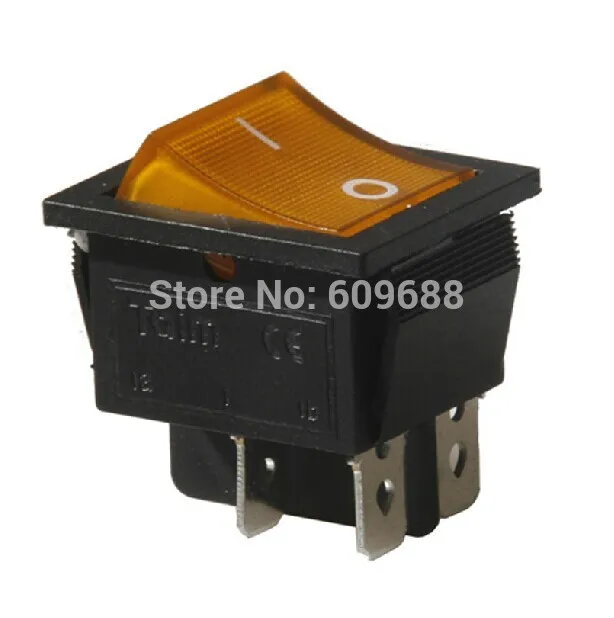 Серебристый мини-кулисный переключатель KCD4 с контактной подсветкой лодочный 4