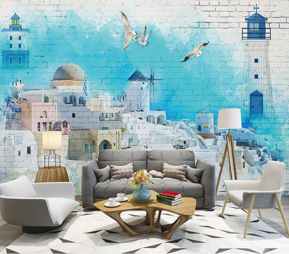 Декоративные обои ручной росписью замок фон настенная живопись