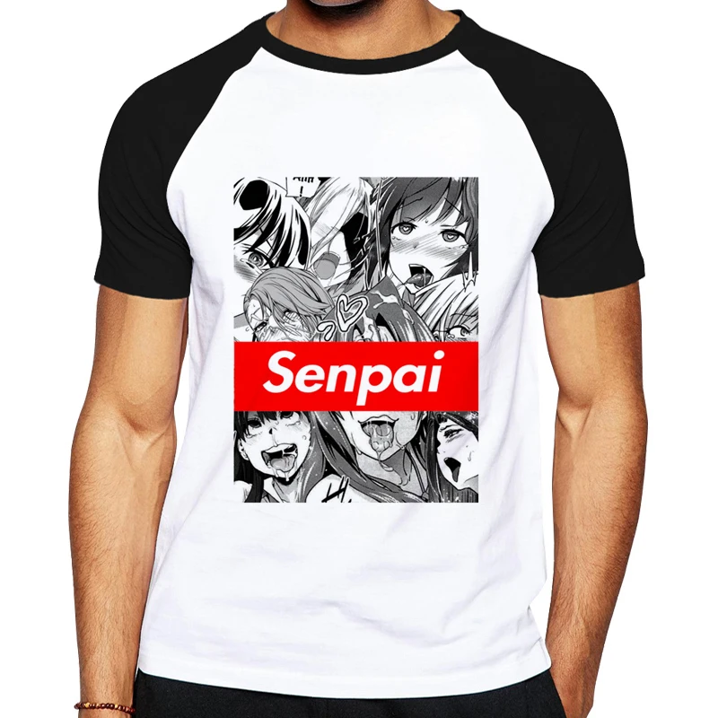 Мужская футболка Senpai аниме сексуальная девушка Nerdy с принтом для мальчика летняя