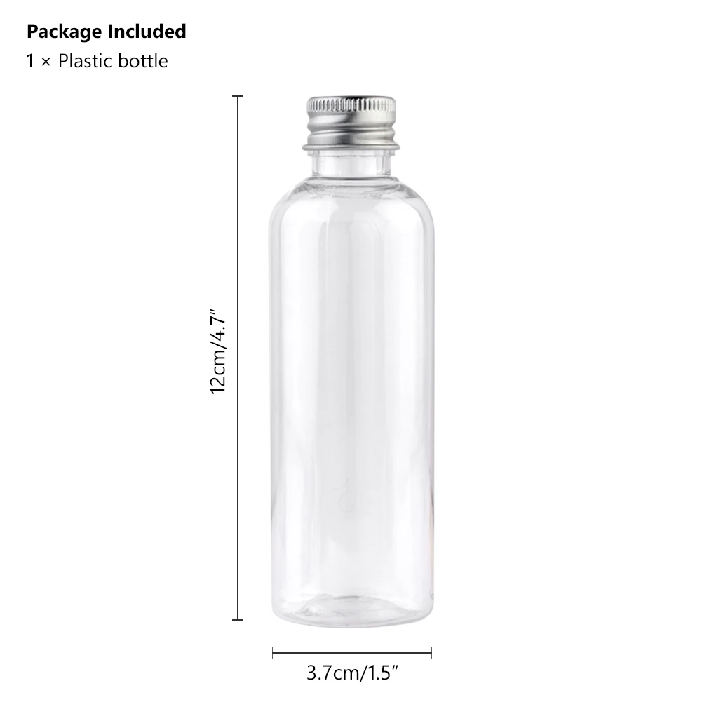 100ml Transparent 20 мл, 50 мл, 100 мл, пустая банка, многофункциональный контейнер для макияжа, пластиковая прозрачная пустая бутылка для путешествий, экономия места+ алюминиевая крышка - Цвет: 100ml Transparent