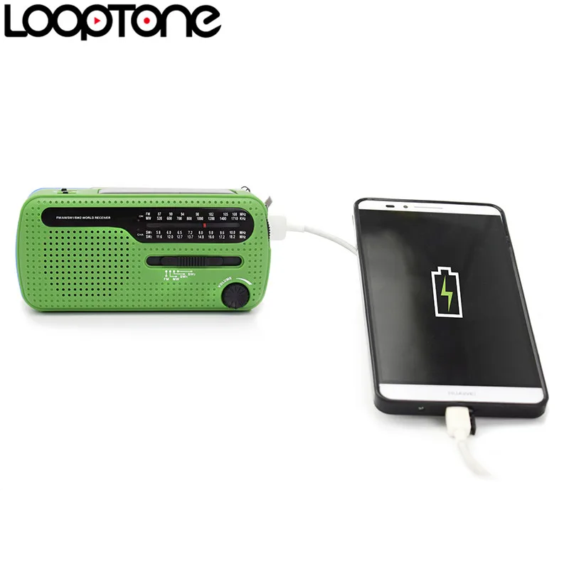 LoopTone портативный FM/AM/SW радио для наружного аварийного сгибания Динамо/Солнечная