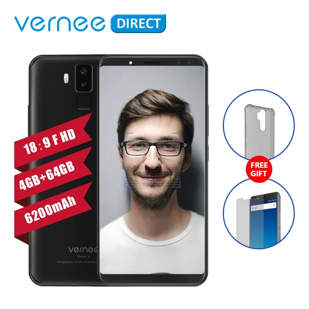 Vernee X ГБ 4 64 Гб ОЗУ ПЗУ 6200 мАч 6 0 дюймов экран мобильный телефон В 9 В/2A Быстрая