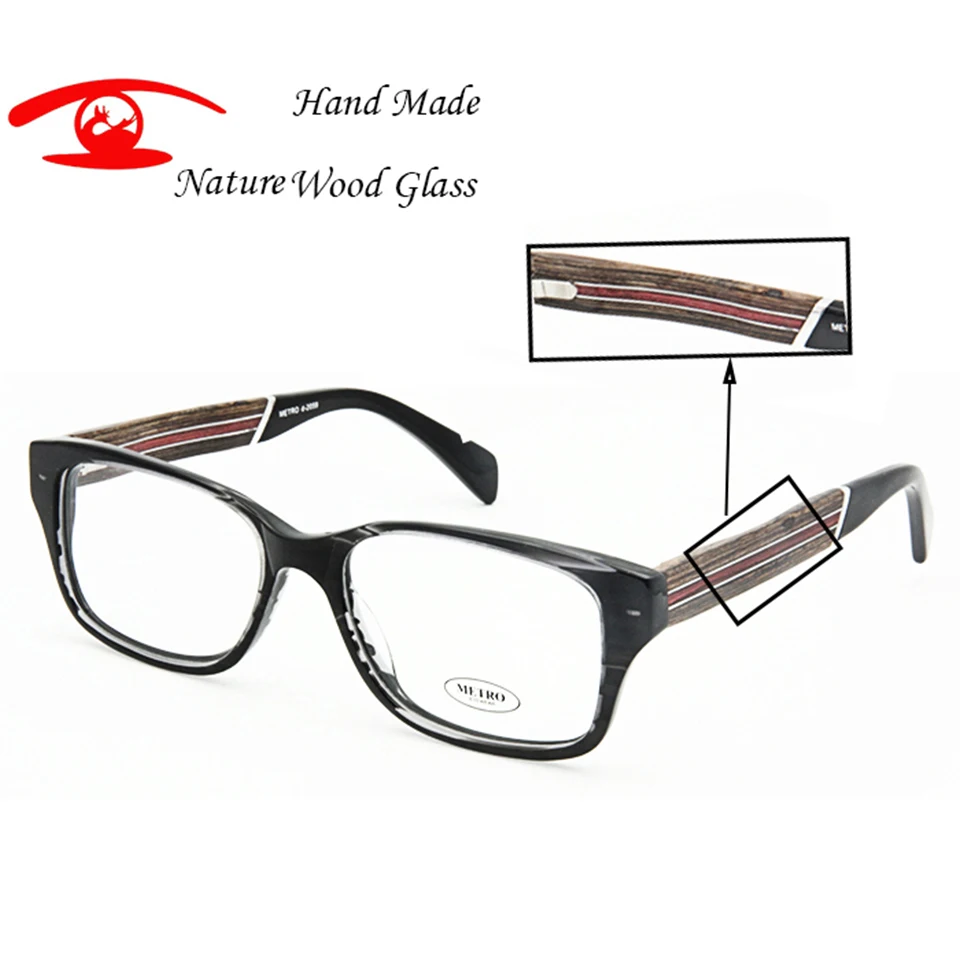 

Real Wood Eye Glasses Men Prescription Glasses Square Clear Lens Nerd Glasses High Quality Women Eyeglasses Frame