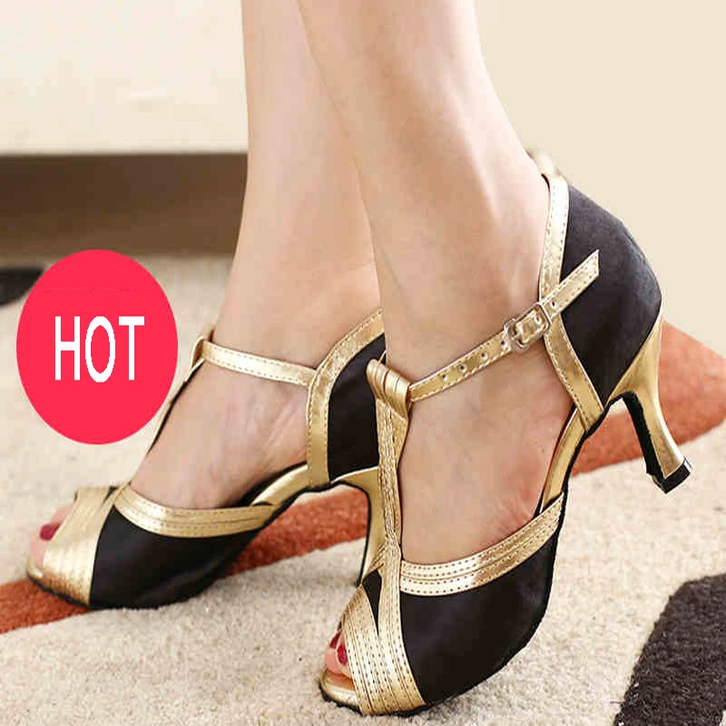 Новинка 2017 года Женская обувь для латинских танцев Импортная атласная подошва из