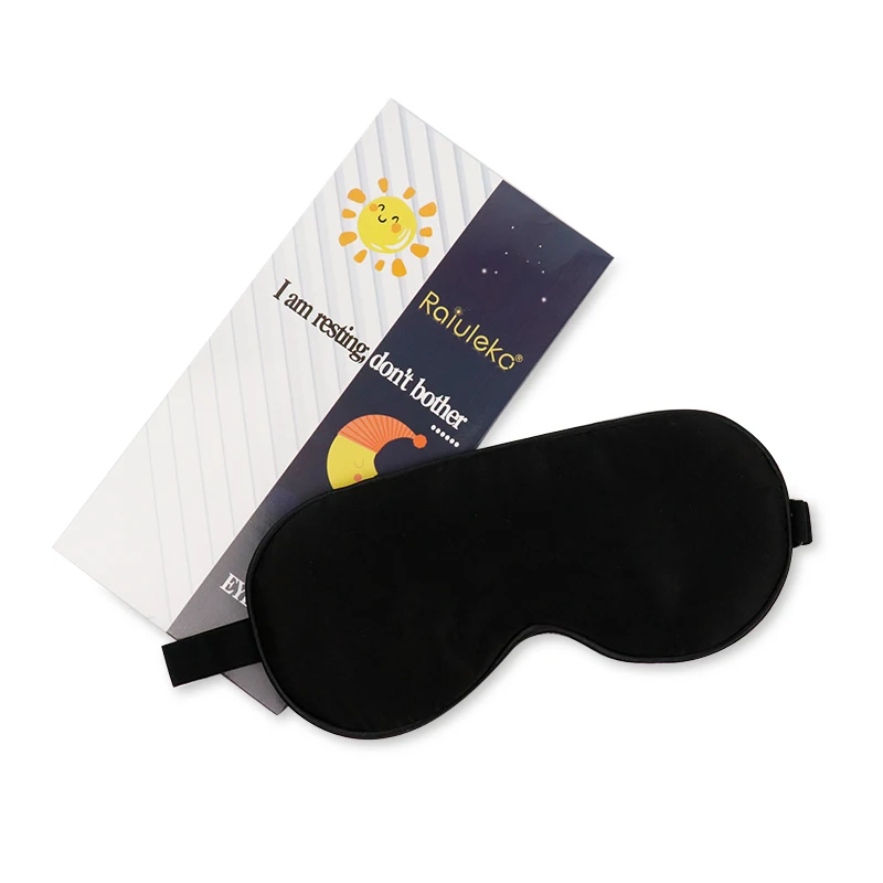 

1pcs Soft Silk Sleeping Eye Mask Sleep Mask Portable Office Travel Eyepatch Cover Shade Women Men Black Blindfold Eye Patch