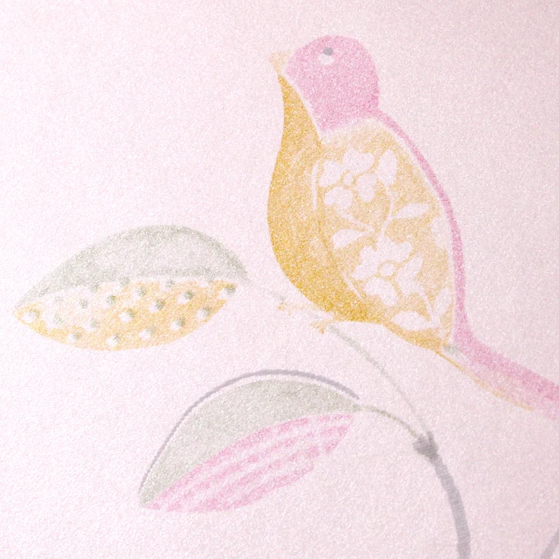 Пасторальные романтические современные Розовые Обои 3D Цветы и птицы розовые